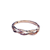 Purple 14K Rose Double Twisted Rope Rings for Women Engagement