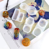 Faceted Round Square Orgonite Resin Pendant Mold Crystals Stones