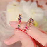 Delicate 585 Rose Engagement Ring with Zircon Wedding Band