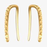 925 Silver Wavy Line Stud Earrings Minimalist Climbers U Shape Girl's