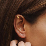 925 Silver Wavy Line Stud Earrings Minimalist Climbers U Shape Girl's