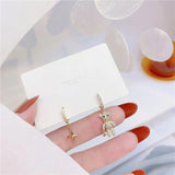 14K Zircon Bear Star Stud Earrings for Women
