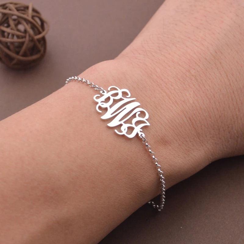 Monogram Bracelet Letter Bracelet Initial Bridesmaid Gift Personalized