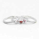 Golden-Red Synthetic Rings For Women 925 Sterling Silver Wedding Ring