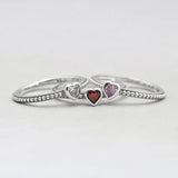 Golden-Red Synthetic Rings For Women 925 Sterling Silver Wedding Ring