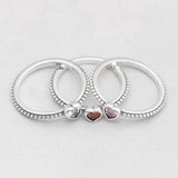 Golden-Red Synthetic Rings For Women 925 Sterling Silver Wedding Ring