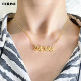 Japanese Name Pendant Necklace Stainless Steel Charm Jewelry Learn Japanese Gift