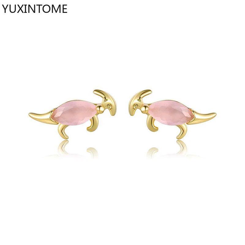 Sterling Silver Dino Stud Earrings Colorful CZ Animals
