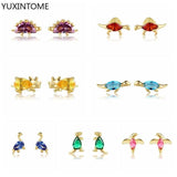 Sterling Silver Dino Stud Earrings Colorful CZ Animals