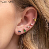 Sterling Silver Dino Stud Earrings Colorful CZ Animals