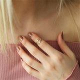 Tangula Double Name Ring Stainless Steel Adjustable Women Mother Daughter Couple