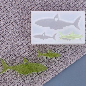 Silicone Mould Dried Flower Resin Epoxy Shark Fish Charms Mould