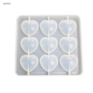 9 Hole Heart Shape Silicone Pendant Making Mold