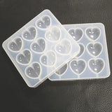 9 Hole Heart Shape Silicone Pendant Making Mold