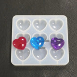 9 Hole Heart Shape Silicone Pendant Making Mold