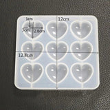 9 Hole Heart Shape Silicone Pendant Making Mold