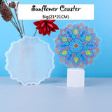 Sunflower Coaster Epoxy Resin Mould DIY Crafts Flowers Coaster Accessories