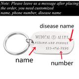 Medical Alert Keychain for Diabetes Asthma Mental Patients