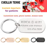 Medical Alert Keychain for Diabetes Asthma Mental Patients