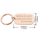 Medical Alert Keychain for Diabetes Asthma Mental Patients