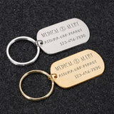 Medical Alert Keychain for Diabetes Asthma Mental Patients