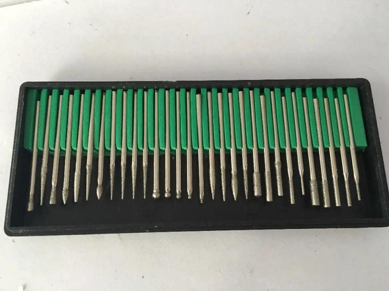 30pcs Diamond Dental Burrs Set 3mm Shank Diamond Tip Burs