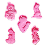 5 Pcs Pregnancy Keychain Epoxy Resin Mold Mom Pendants Silicone Mould DIY Crafts