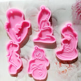 5 Pcs Pregnancy Keychain Epoxy Resin Mold Mom Pendants Silicone Mould DIY Crafts