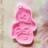 Pregnant Mother Keychain Resin Mold DIY Crafts Jewelry Necklace