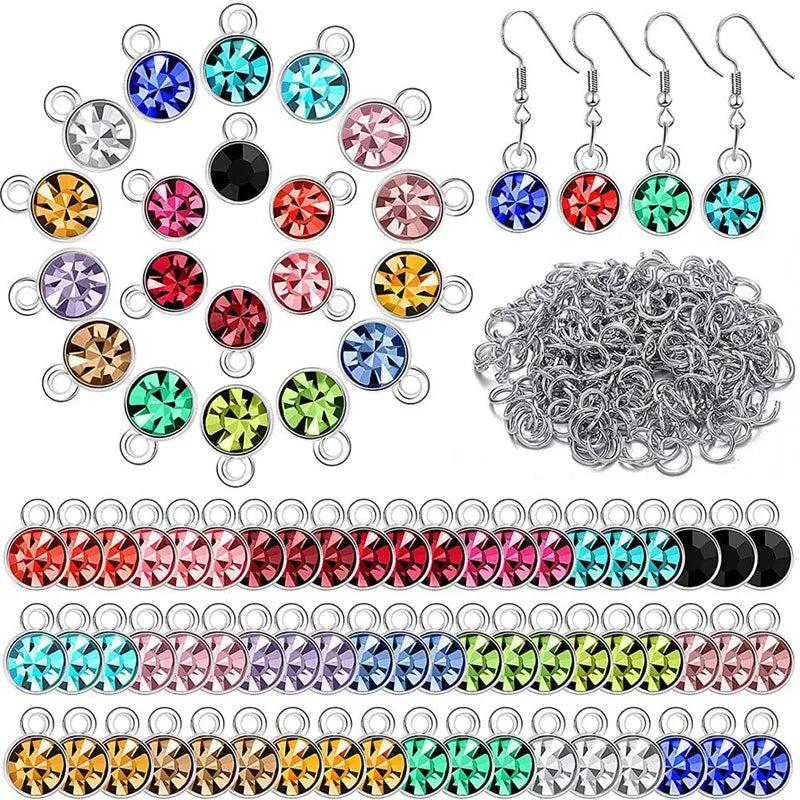 80 Crystal Birthstone Charms Round Charms Jewelry Findings