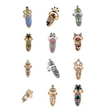 12Pcs Nail Ring Jewelry Crystal Finger Art Decoration Ladies Rhinestone