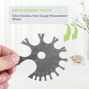 Stainless Steel Body Jewelry Piercings Gauge Measurement Wheel 18G-0G