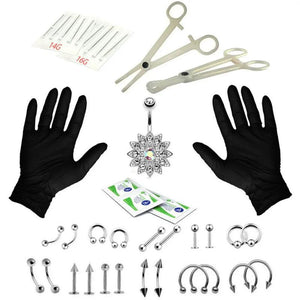 Professional Piercing Navel Tool Kit Stainless Steel Body Jewelry