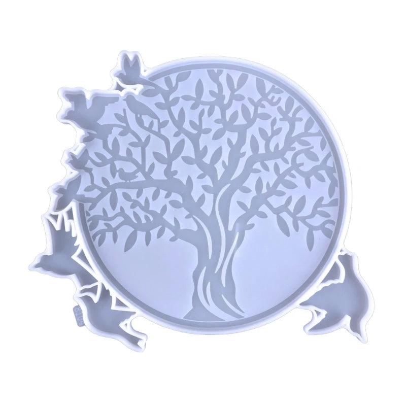 HXBA Tree-of-Life & Bird Resin Molds Wall Art Pendant Silicone Mold Epoxy Cast