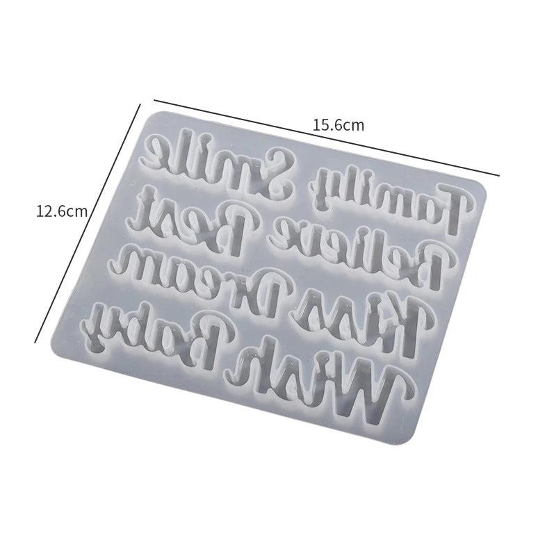 Pray Bless Word Letters Pendants Epoxy Resin Making Mold DIY Couple Gift