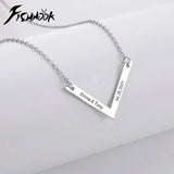 Fishhook Personalized Name Engrave Necklace Chain Date Family Gift