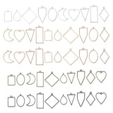 50Pcs Geometric Hollow Frame Trays Bezel Pendant Molds for Resin Jewelry DIY