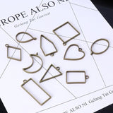 50Pcs Geometric Hollow Frame Trays Bezel Pendant Molds for Resin Jewelry DIY