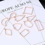 50Pcs Geometric Hollow Frame Trays Bezel Pendant Molds for Resin Jewelry DIY