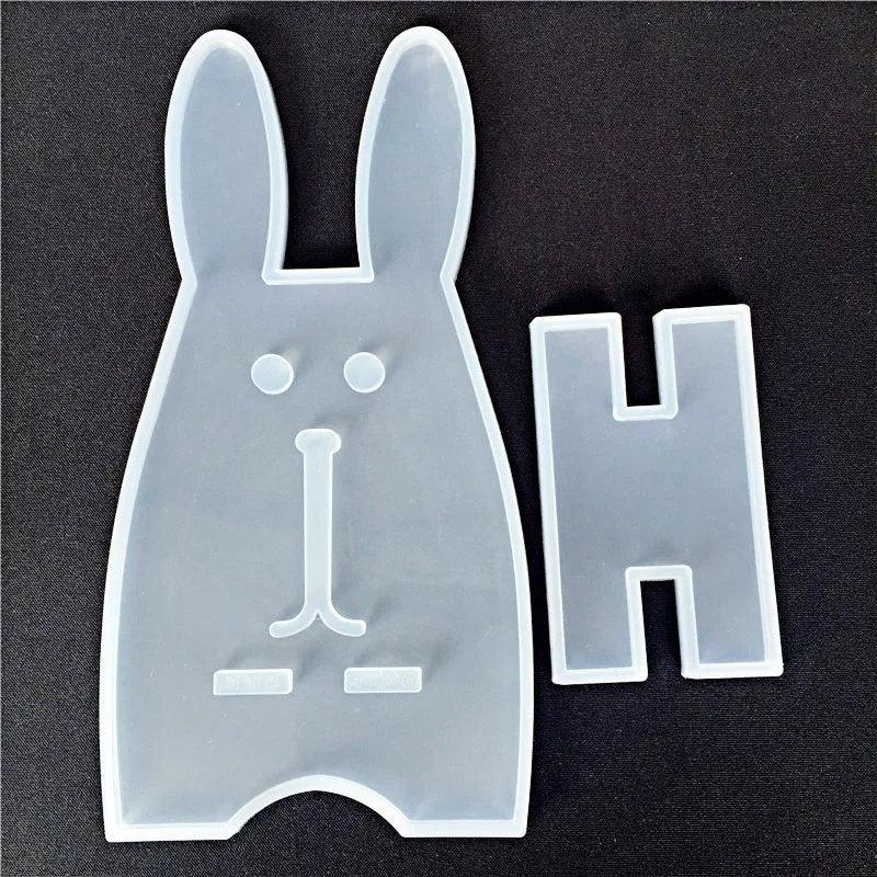 DIY Mobile Phone Holder Epoxy Resin Mold Rabbit Bear Mirror Silicone Mold