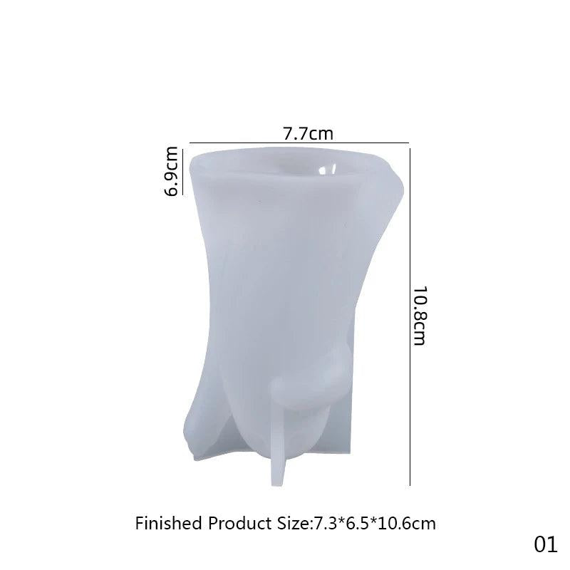 3D Ghost Crystal Epoxy Resin Mold Halloween Ornament Candle Silicone Mould