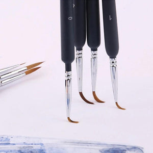 CPDD 10 Pcs Wolf Hair Detail Art Liner Painting Brush Set