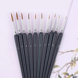 CPDD 10 Pcs Wolf Hair Detail Art Liner Painting Brush Set