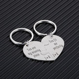 Personalized Couple Puzzle Keychains Initials Couples Keychain Gift Key Ring