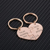 Personalized Couple Puzzle Keychains Initials Couples Keychain Gift Key Ring