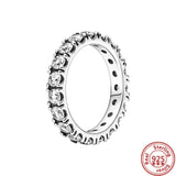 925 Silver Crown Heart Zircon Angel Love Rings For Women