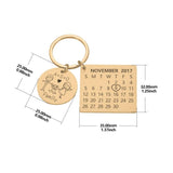 Custom Family Keychain Ring with Engraved Date & Letter