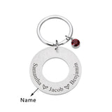Family Keychain Birthstone Customization Keychains Mother Kids Name Key Chain