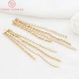 24K Brass Zircon Chain Earring Tassel DIY Jewelry Making Findings