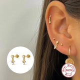 925 Sterling Silver Zircon Stud Earrings for Wedding